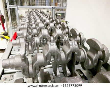 Crankshaft blanks at the processing site in production