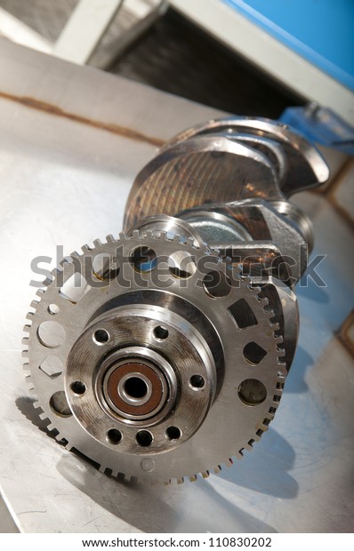 The crankshaft from a\
sports car engine