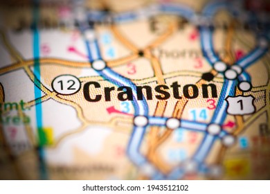 Cranston. Rhode Island. USA On A Geography Map