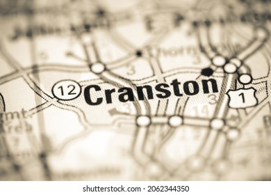 Cranston. Rhode Island. USA On A Geography Map