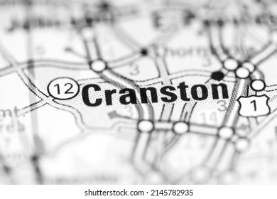 Cranston. Rhode Island. USA On A Geography Map