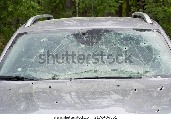 Crash car
windshield, broken and damaged
car.