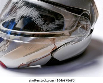 crash helmet after a motorcycle accident