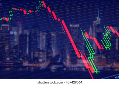 Crash Of Stock Market. Collapse Volatile Graph.