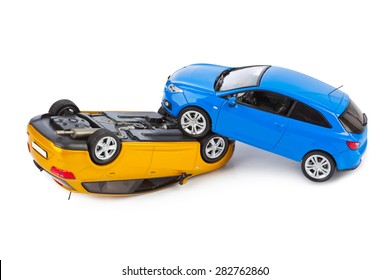 Crash Toy Cars Isolated On White Background