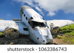 crashed airplane in field