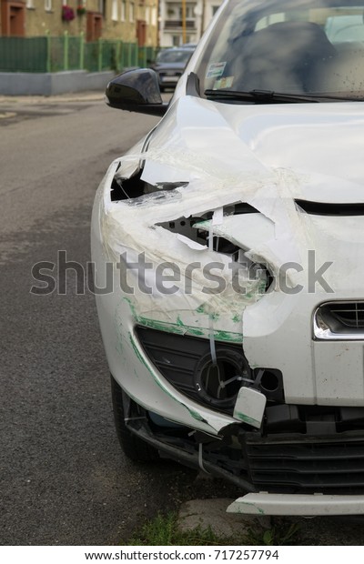 Crashed car.\
Slovakia