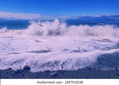 Crashing Waves At Dungeness Spit, WA