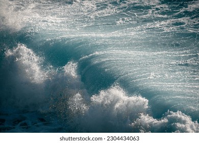 Crashing waves on rocks landscape nature view and Beautiful tropical sea with Sea coast view in summer season with a female swimmer