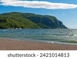Crashing Waves and Verdant Cliffs on Lake Superior on Old Woman Bay in Lake Superior Provincial Park in Ontario