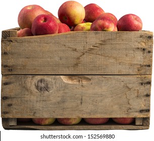 crate full of apples isolated on white background. - Shutterstock ID 152569880