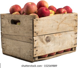 crate full of apples isolated on white background. - Shutterstock ID 152569889