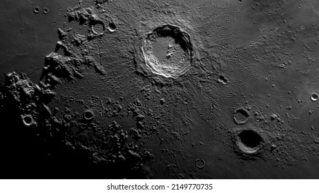 Crater Copernicus on the Moon. Oceanus Procellarum, diameter: 96 Km. Elements of this image were furnished by NASA.