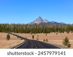 Crater Lake Highway North and Pumice Desert in Crater Lake National Park and Mount Thielsen : Oregon, USA