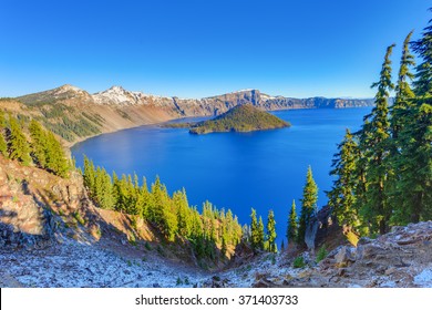 Crater Lake National Park In Autumn, Oregon, USA