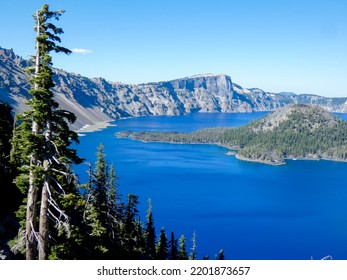 Crater Lake With Wizard Island, Oregon