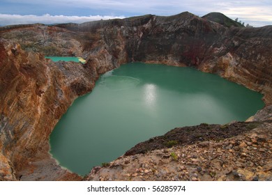 Crater Lakes At Mount Kelimutu