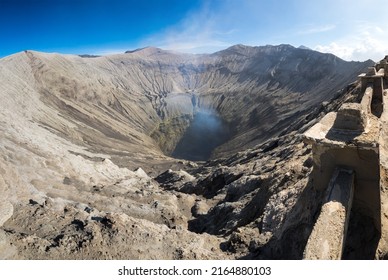 Crater of Mount Bromo, an active volcano in Bromo Tengger Semeru National Park, East Java, Indonesia