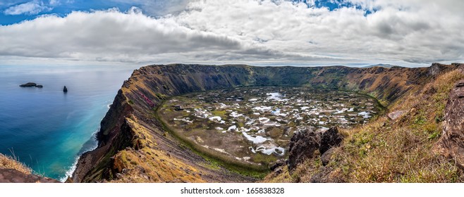 Crater Of Rano Kau, Easter Island, Chile