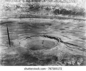 Craterlet Of A Sand Boil Formed During The Charleston Earthquake, August 31, 1886. It Was Caused By Soil Liquefaction On Ten Mile Hill. Photo By John K. Hillers