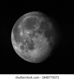 Craters in the surface of the Moon. Elements of this image furnished by NASA's Scientific Visualization Studio.