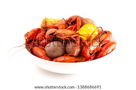Crawfish Boil with Corn on the Cob and Potatoes