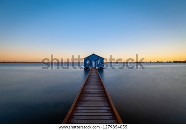 Crawley Edge Blue Boathouse Perth Western Stock Photo Edit Now