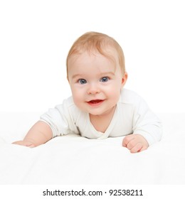 Crawling Baby On White Background