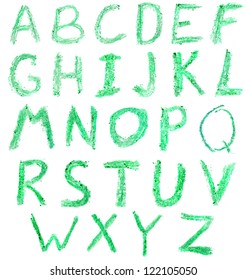 Crayon Alphabet Green