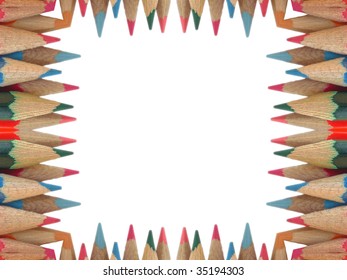 Crayon Border Background Tile Effect Abstract Stock Photo 35194303