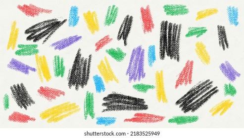 Crayon Colored Scribble Pattern on Paper