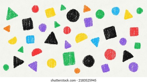 Crayon Geometric Patterns on Paper - Shutterstock ID 2183525945