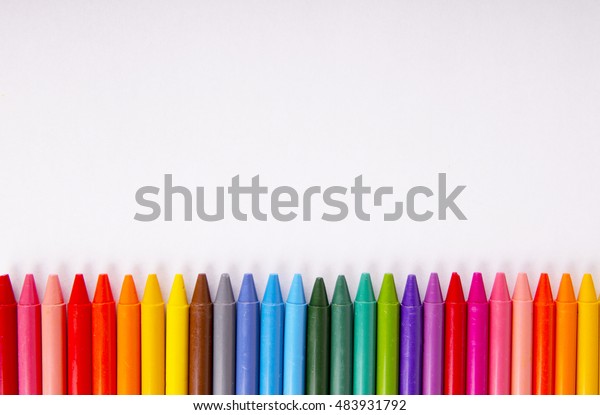 Crayons Space Background Lined Isolated On Stock Photo Edit Now