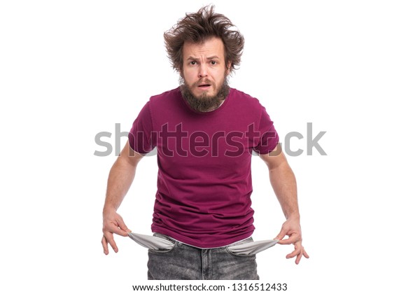Crazy Bearded Man Funny Haircut Showing Stock Photo Edit Now