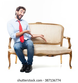 crazy businessman sitting - Shutterstock ID 387136774