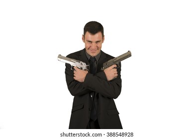 Holding 2 Guns Images Stock Photos Vectors Shutterstock