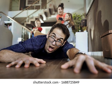 Crazy Family Having Fun At Home