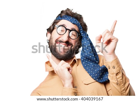 crazy man dancing.funny expression