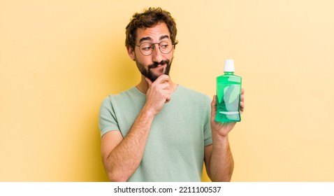 Crazy Man With A Mouth Wash Bottle