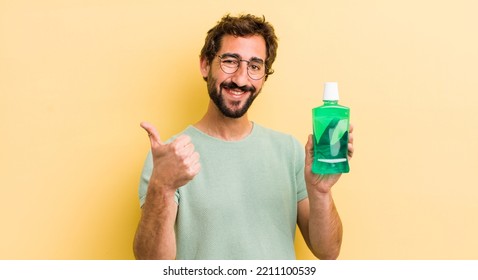 Crazy Man With A Mouth Wash Bottle