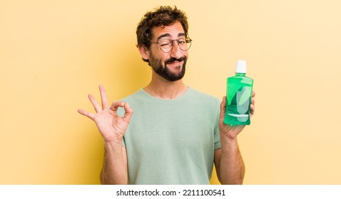 Crazy Man With A Mouth Wash Bottle