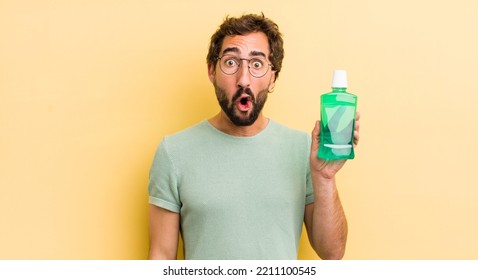 Crazy Man With A Mouth Wash Bottle