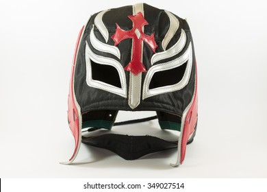 Crazy Mexican Wrestler Mask On White Background