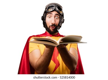 Crazy Super Hero With A Book