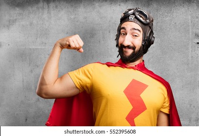 Crazy Super Hero Strong Pose