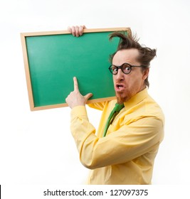 Crazy Teacher With The Blackboard