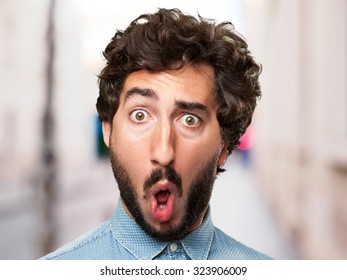 Crazy Young Man Surprised Stock Photo 323906009 | Shutterstock