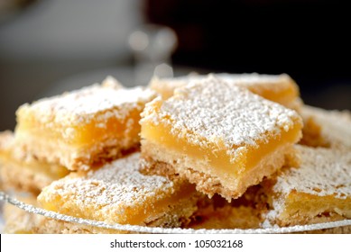 Cream cake portions with icing sugar