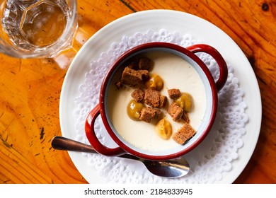 Cream Cheese Flan With Praline And Brownie Cubes