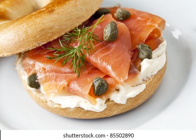 Cream Cheese And Smoked Salmon Bagel